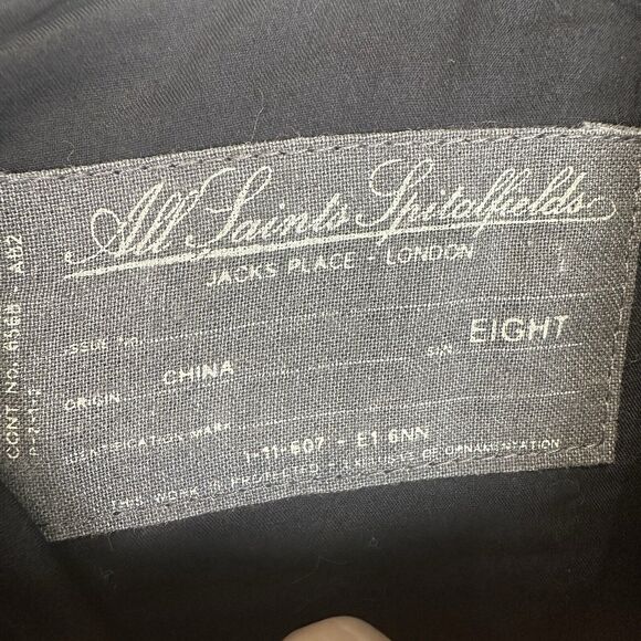 AllSaints Short Dress UK 8 Black Goth Steampunk Parachute Boxy Grunge Fairy US 4 - Picture 10 of 14